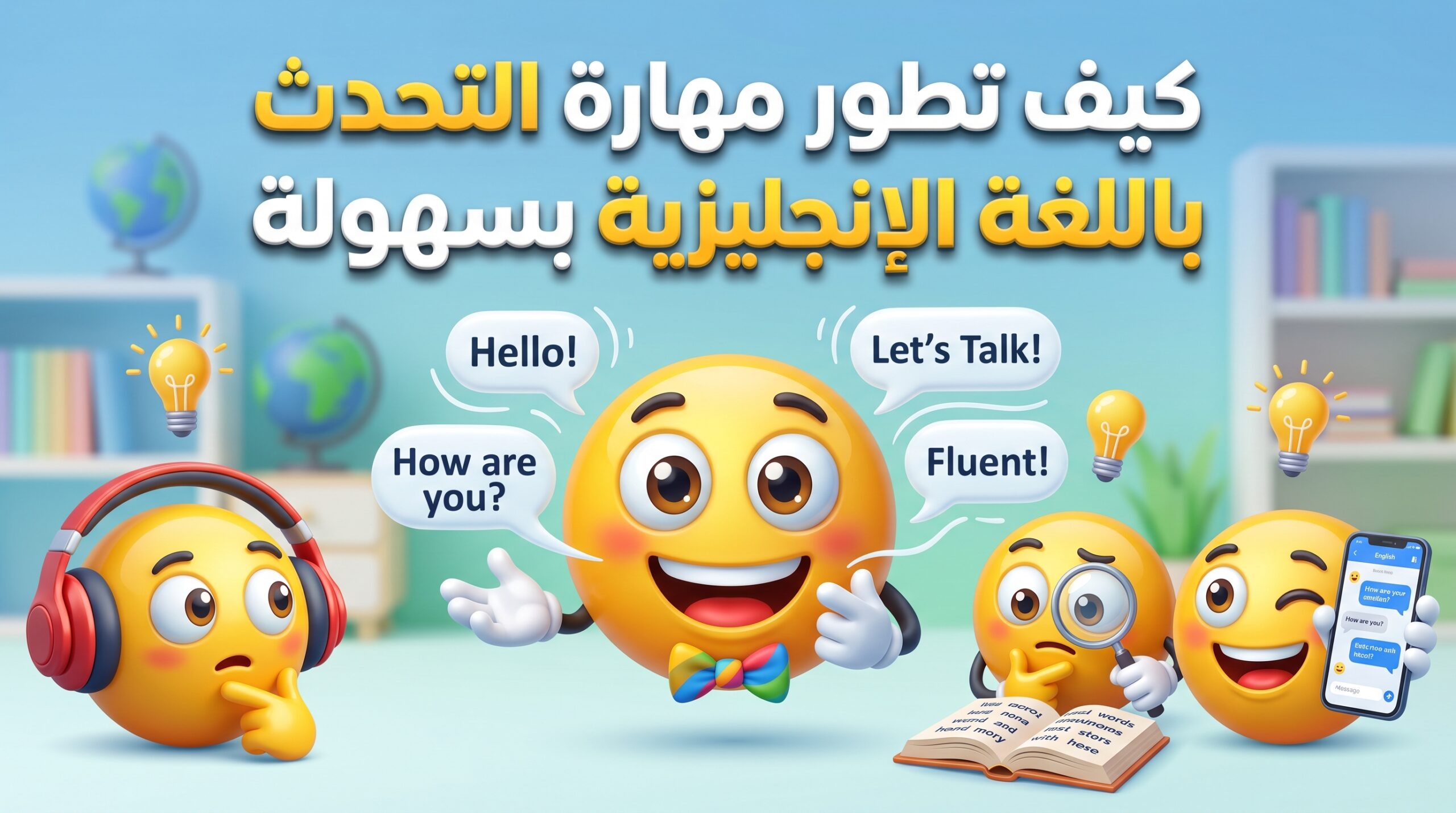 المهارات الأساسية لتعلم اللغة الإنجليزية: مهارة التحدث create a clean, modern, high quality 202605101051