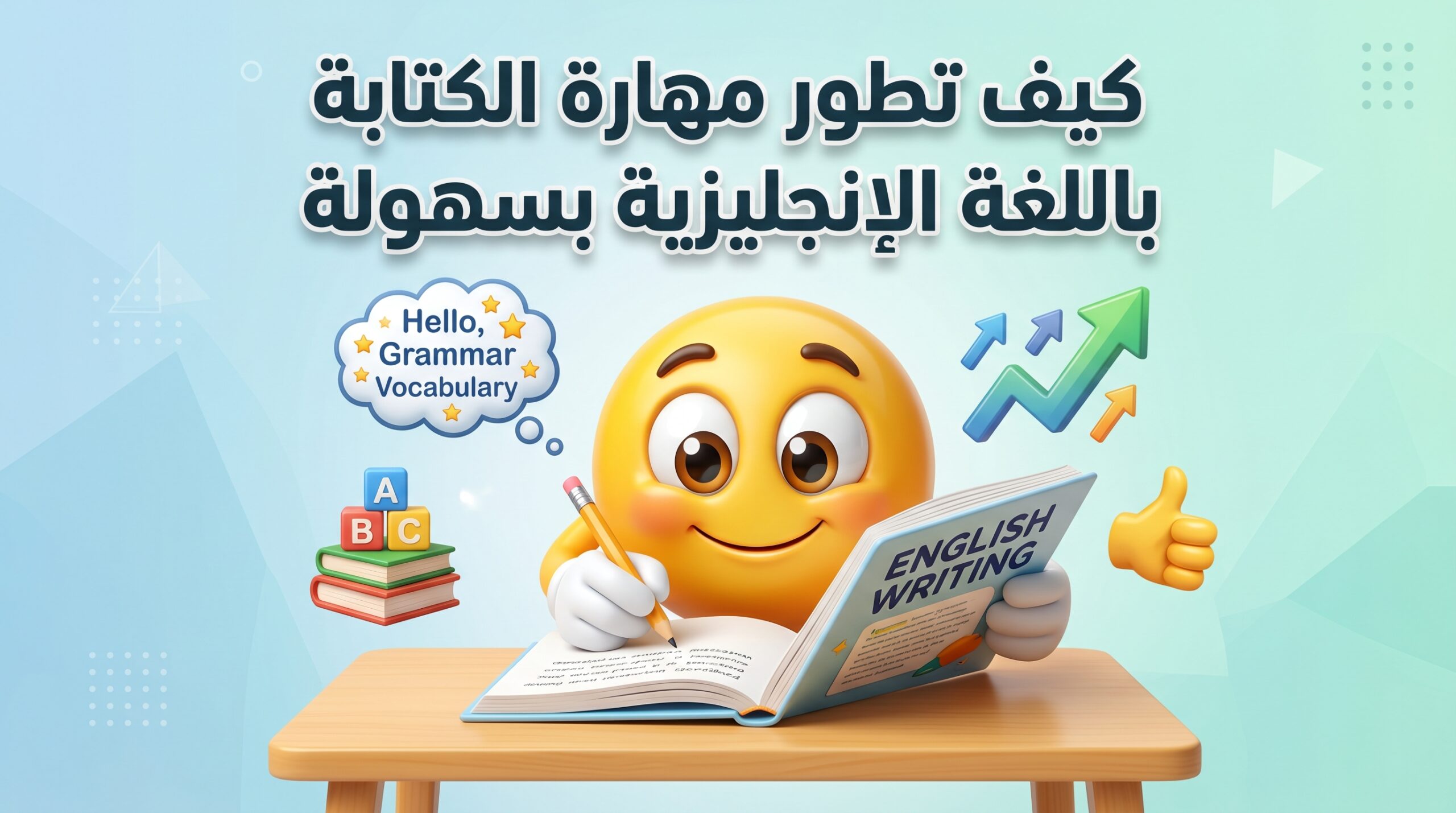 المهارات الأساسية لتعلم اللغة الإنجليزية: مهارة الكتابة create a clean, modern, high quality 202605101114 (1)