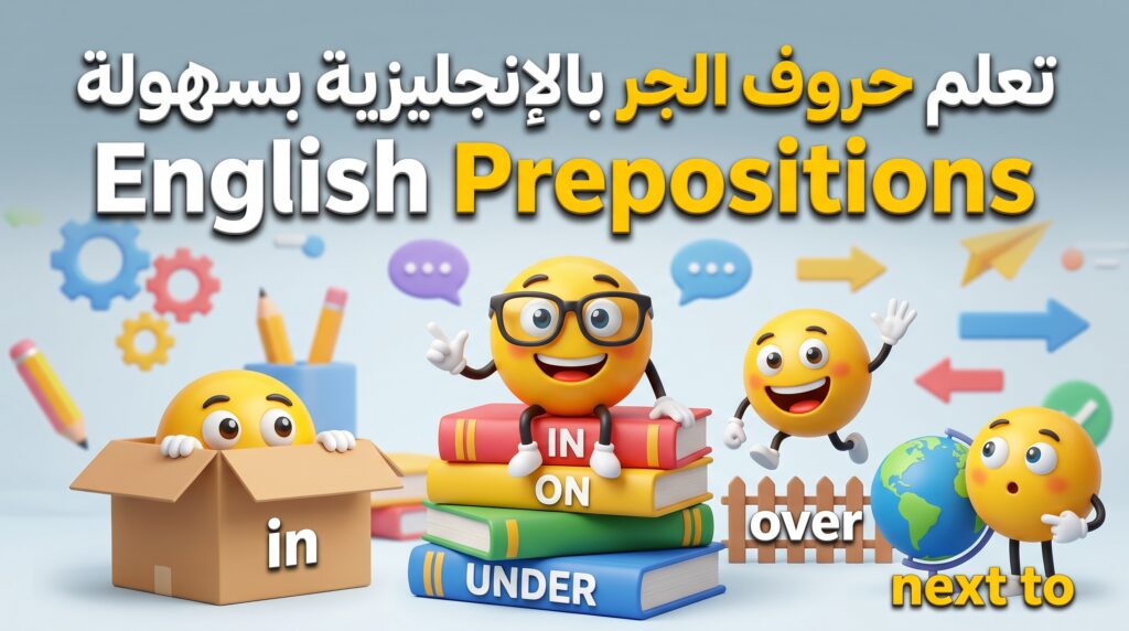 شرح حروف الجر بالإنجليزية English Prepositions مع الأمثلة